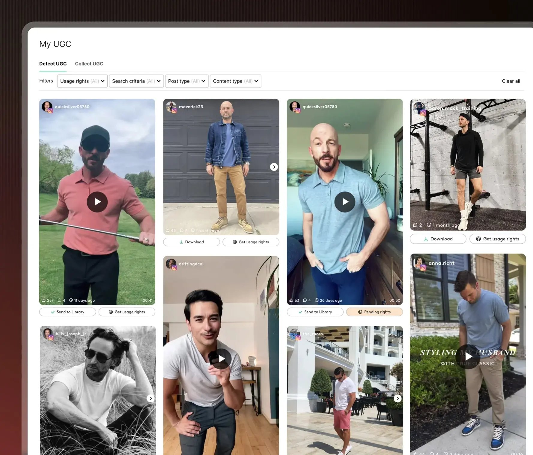 1. detect UGC on TikTok & Instagram