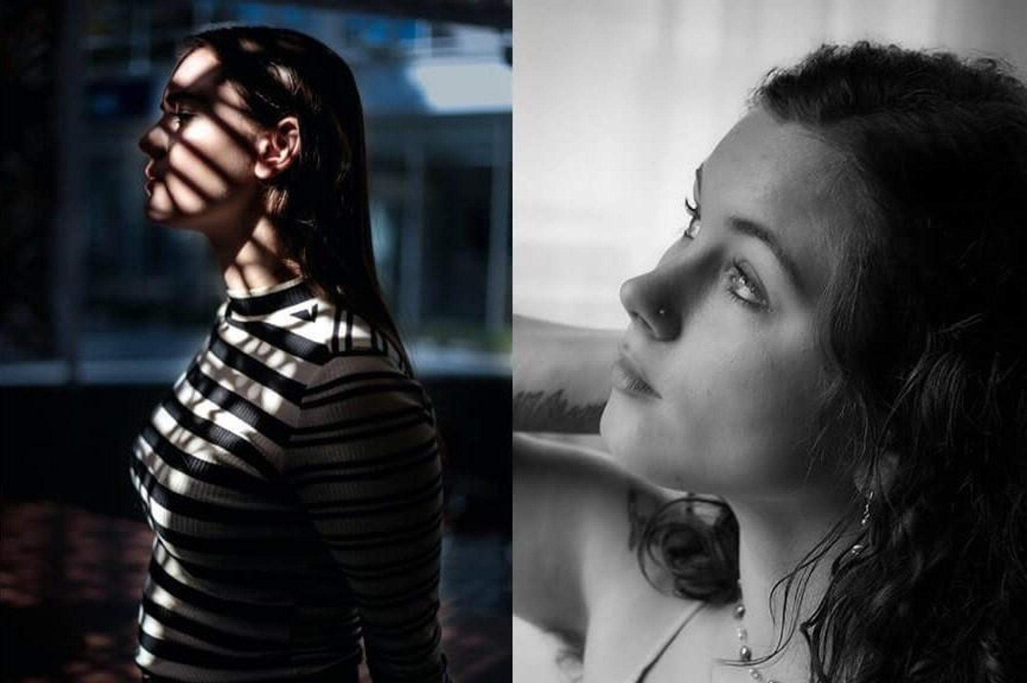 Difference between hard (left) and soft (right) light