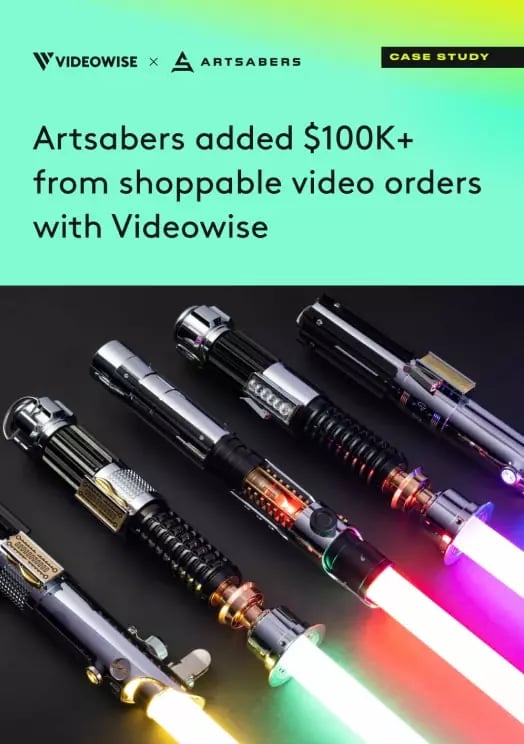 Shopify shoppable video Artsabers