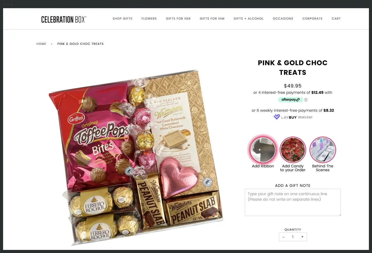Shopify shoppable video Celebration Box