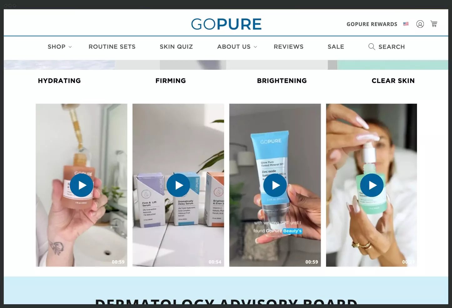 Shopify shoppable video goPure