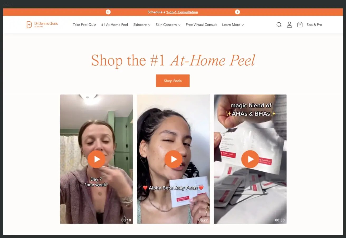 Shopify shoppable video Dr. Dennis Gross