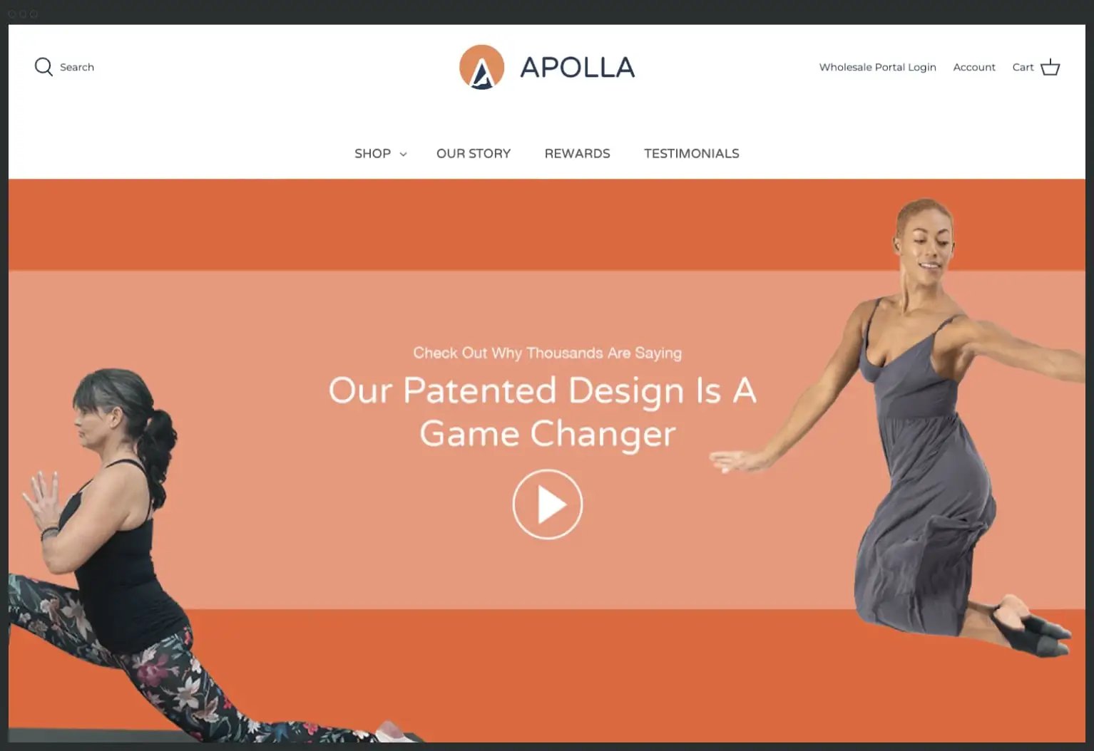 Shopify shoppable video Apolla Performance