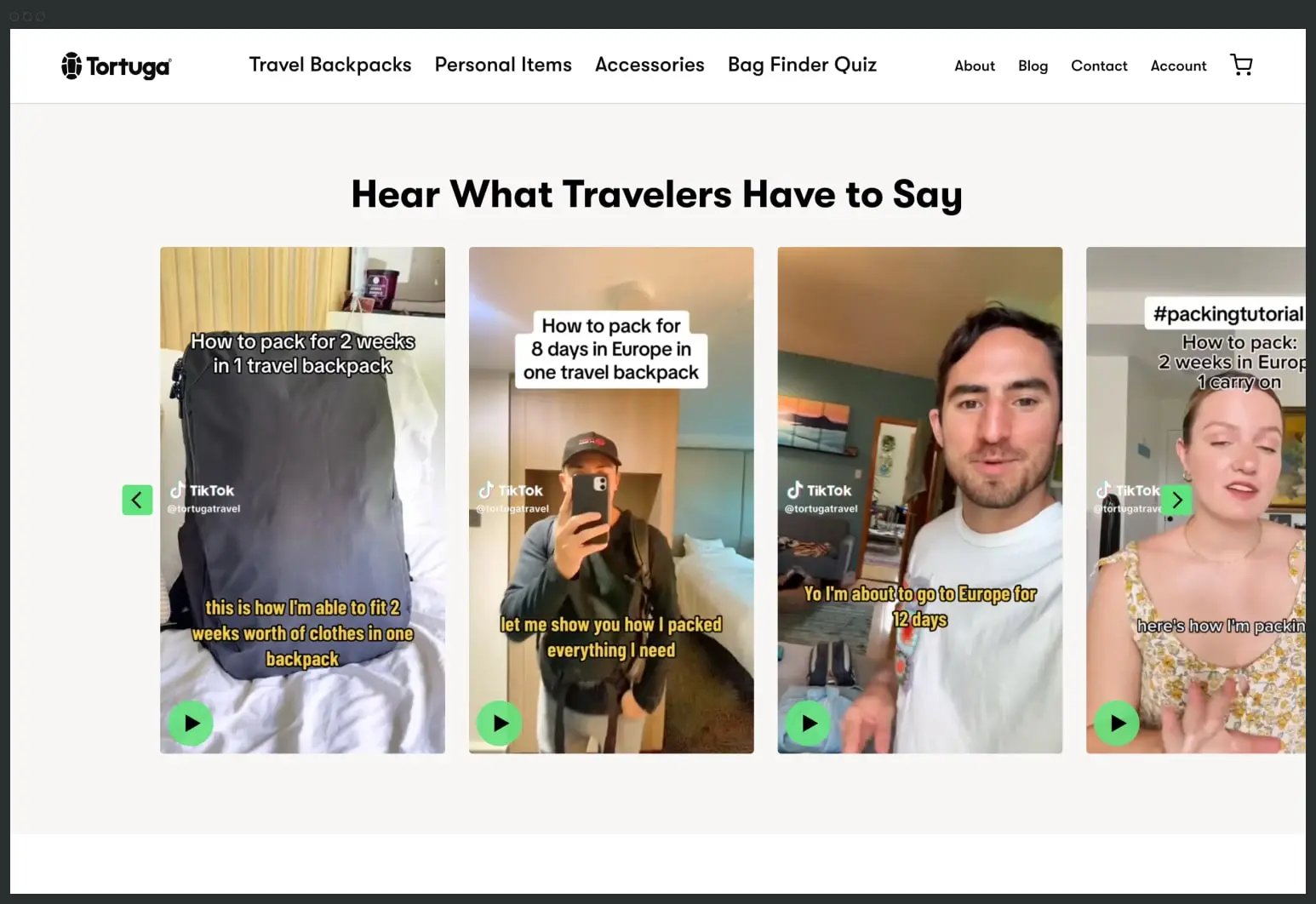 Shopify shoppable video Tortuga