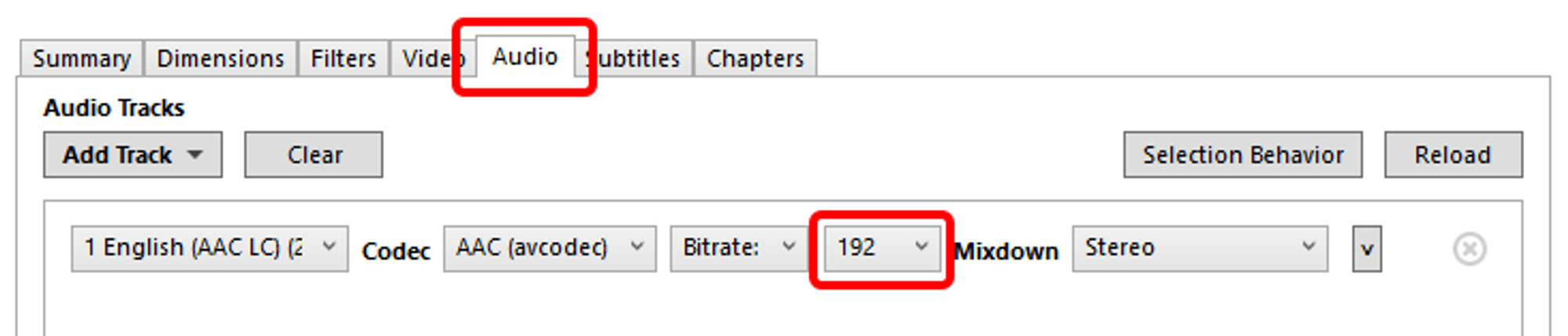 Audio bitrate options in HandBrake