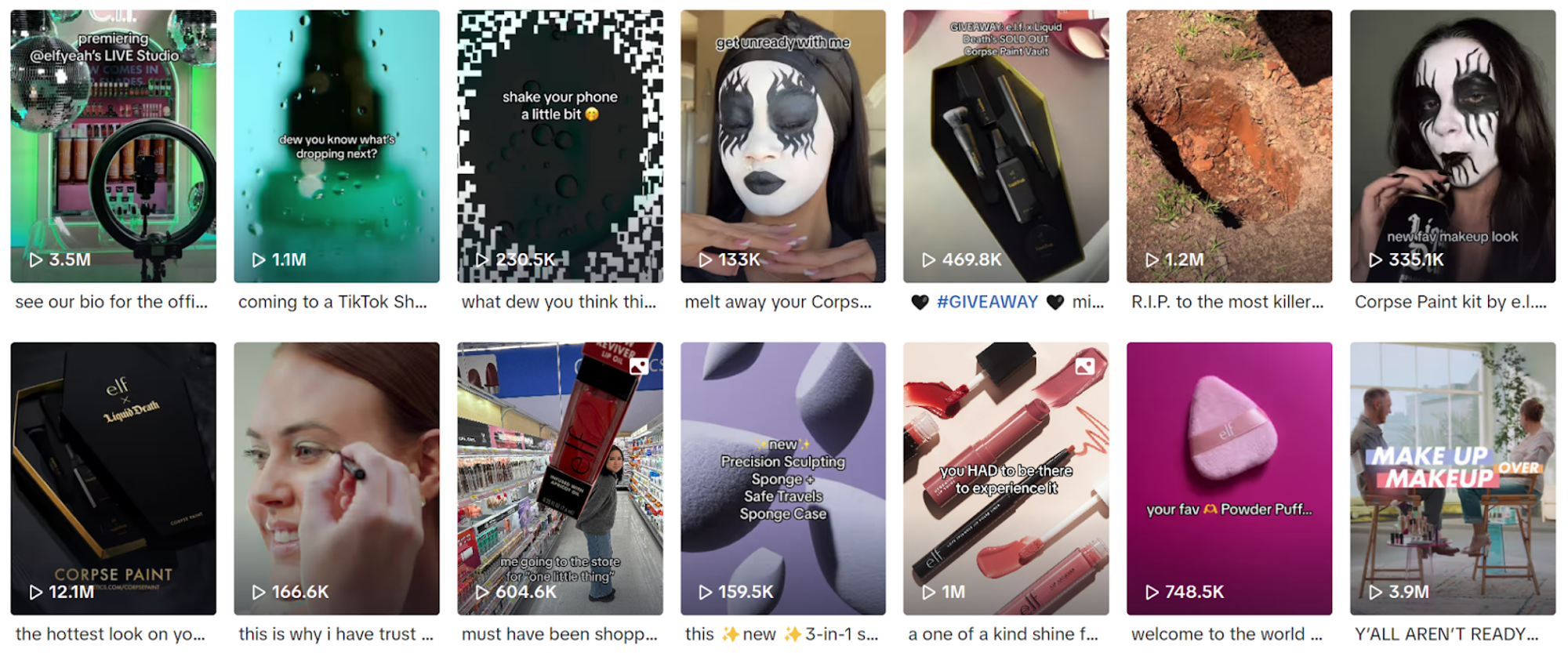 e.l.f. Cosmetics’ TikTok page