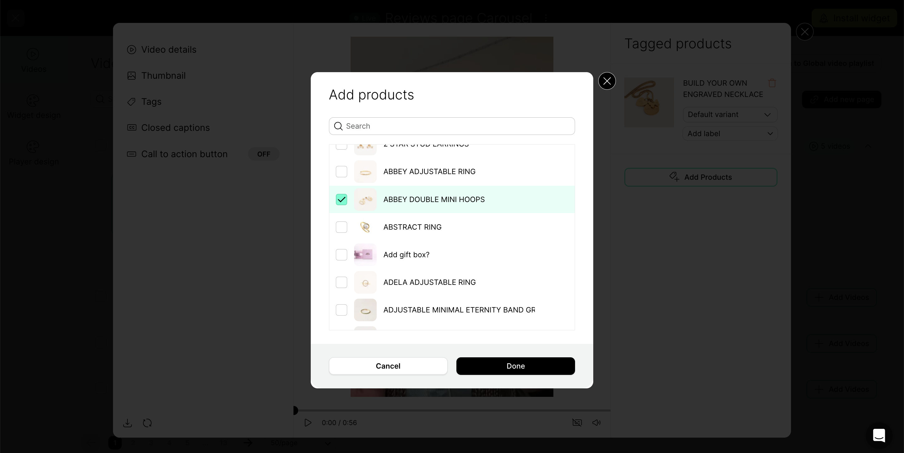 multiple shoppable products